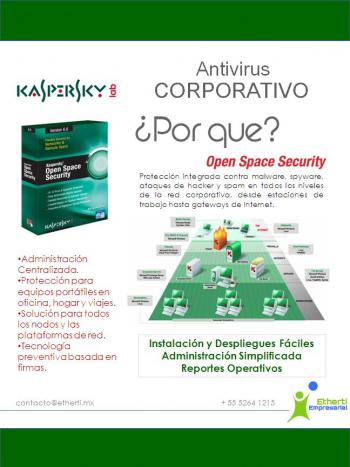 Antivirus Corporativo Kaspersky (Computo e Informtica), en Mxico, D.F., 			DISTRITO FEDERAL