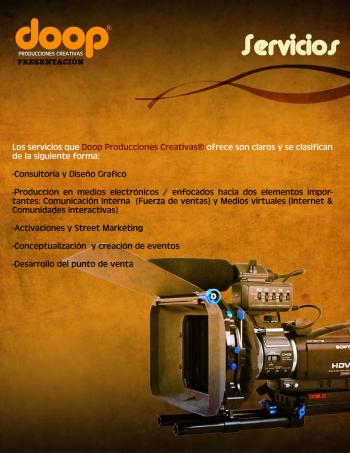 PRODUCCION DE VIDEO Y PUBLICIDAD (Impresin y publicaciones), en D.F., 			DISTRITO FEDERAL