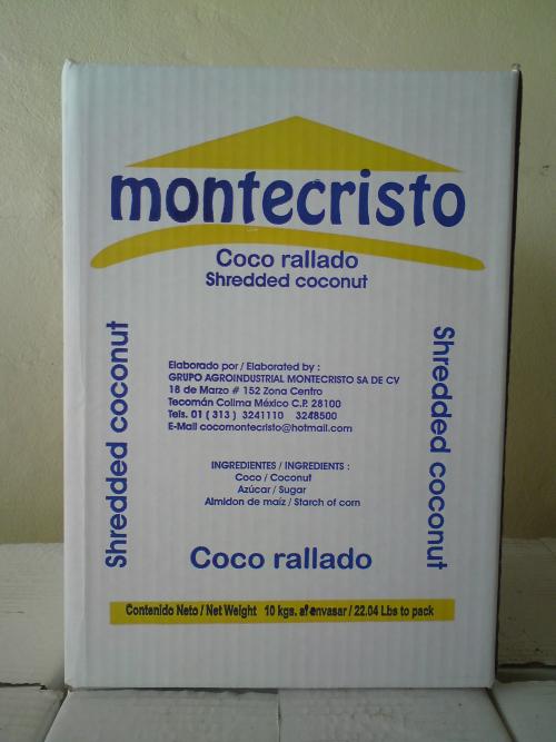 coco rallado deshidratado (Agricultura), en TECOMAN, 			COLIMA