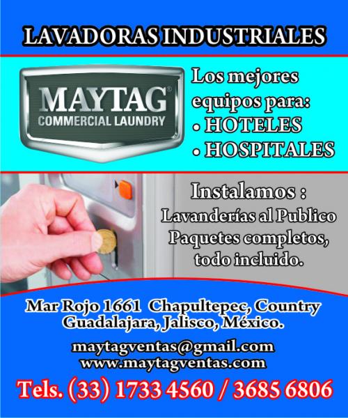 Lavadoras y Secadoras industriales MAYTAG (Equipos Industriales), en Guadalajara, 			JALISCO