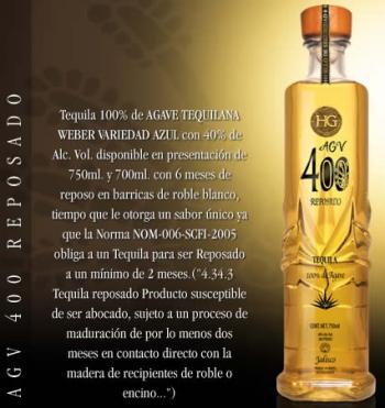 Tequila Reposado AGV 400 (Comida y Bebidas), en Zapopan,, 			JALISCO
