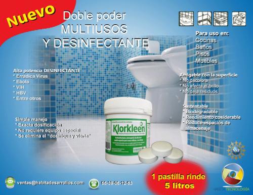 Pastillas desinfectantes de cloro Klorkleen (Cuidado Personal), en Mxico, 			DISTRITO FEDERAL
